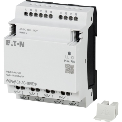 EasyE4 CPU 8DI4RO 100-240V Fonte de alimentação AC/DC Interface de teclado Ethernet Push-in Terminals