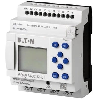 Teoria EasyE4 CPU 8DI 4AI 4RO 12/24V DC ou 24V AC Display Keyboard Ethernet Interface