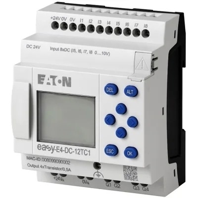 Relais de controlo EASY-E4-AC-12RCX1 8DI4RO 100-240V AC/DC Terminal de parafuso Ethernet de teclado