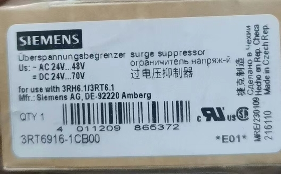 Outros supressores de sobrecorrência de corrente nominal do circuito principal PLC 3RT6916-1BB00