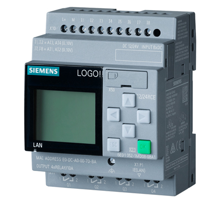 6ED1052-1MD08-0BA1 PLC LOGO Módulo básico com ecrã de características e funções avançadas