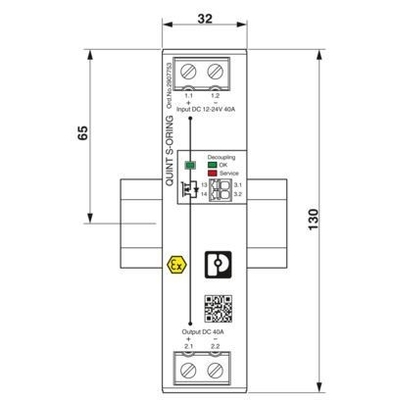 Módulo de redundância de longa duração QUINT4-S-ORING/12-24DC/1X40/ com revestimento de protecção