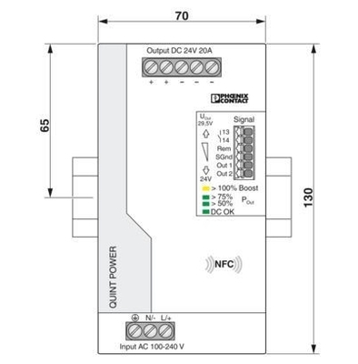 QUINT4-PS/1AC/24DC/20 Unidade de alimentação para sistemas de corrente contínua de 24 V em ambiente industrial