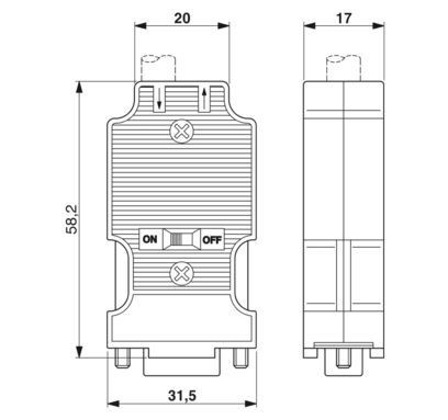 2904467 D-SUB Bus Connector SUBCON-PLUS-M/AX 9 para transmissão rápida e estável de dados