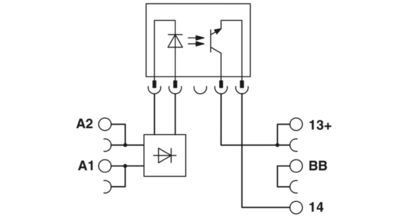 PLC-OPT-24DC/24DC/2/ACT Módulo de relevo em estado sólido com entrada e saída de corrente contínua de 24 V 2900376
