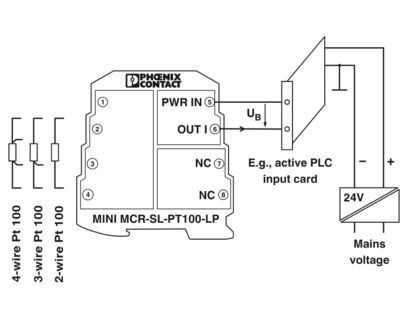MINI MCR-SL-PT100-LP-NC 2810308 Transdutor de temperatura para aplicações industriais