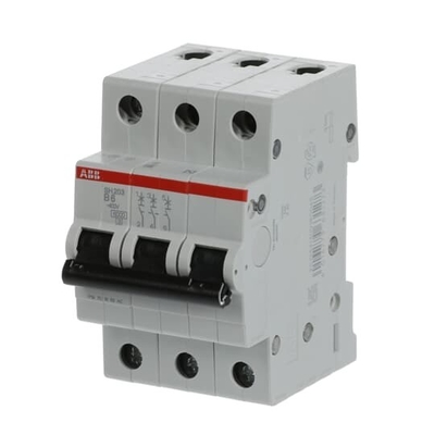MCB SH203-B6 Interruptor de circuito em miniatura Frequência nominal Hz 50 Número de pólo 3 6 A
