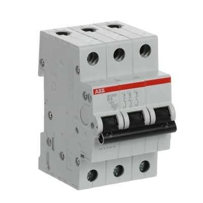 MCB SH203-B6 Interruptor de circuito em miniatura Frequência nominal Hz 50 Número de pólo 3 6 A