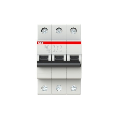 MCB SH203-B20 Interruptor de circuito em miniatura B BCD Curva B Frequência nominal Hz 50 20A B 3P