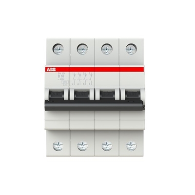 BCD Curva B MCB SH204-B10 Interruptor de circuito em miniatura 4P B Corrente nominal 10A