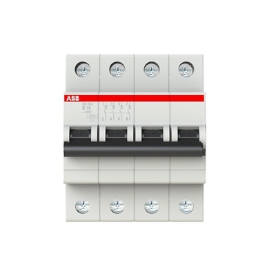 MCB SH204-B16 Interruptor de circuito em miniatura 4P 16A Frequência nominal 50Hz Fácil instalação