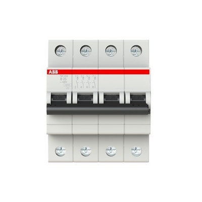 25A BCD Curva MCB SH204-B25 Interruptor de circuito em miniatura 4P com desempenho de longa duração