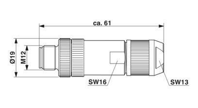 SACC-M12MRD-4Q SH PN 1554539 Conector de dados A solução perfeita para a transmissão de dados