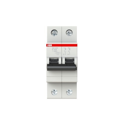 MCB SH202-C63 Interruptor em miniatura 2P C Frequência nominal Hz 50 Corrente nominal 63A