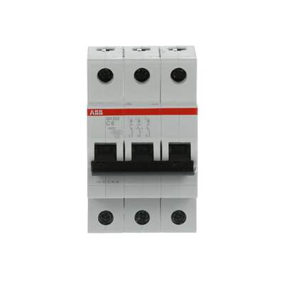 MCB SH203-C6 Interruptor em miniatura 3P 6A C Corrente nominal 6A MCB