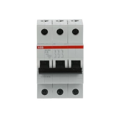 MCB SH203-C6 Interruptor em miniatura 3P 6A C Corrente nominal 6A MCB