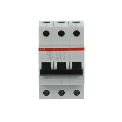 MCB SH203-C10 Interruptor de circuito em miniatura Número de pólo 3 Frequência nominal Hz 50 C 10 A