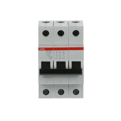 MCB SH203-C10 Interruptor de circuito em miniatura Número de pólo 3 Frequência nominal Hz 50 C 10 A