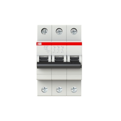 50A Corrente nominal 220V Voltagem nominal MCB SH203-C50 Interruptor de circuito em miniatura 3P C