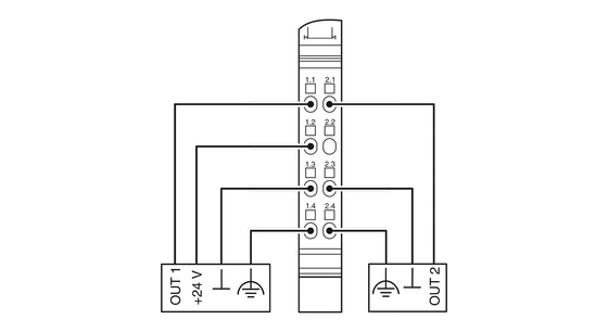 Nível de proteção IP20 2861263 IB IL 24 DO 2-2A-PAC Phoenix Contact Digital Module