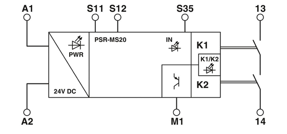 PSR-MS60-2NO-24DC-SC Relais de acoplamento para protecção da segurança em fábricas e instalações