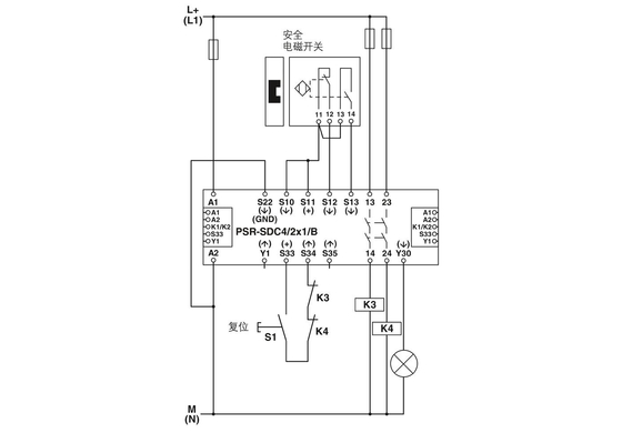 22.5*99*114.5mm RELEIOS DE SEGURANÇA PROTETIVOS PSR-SPP- 24DC/SDC4/2X1/B para proteção segura