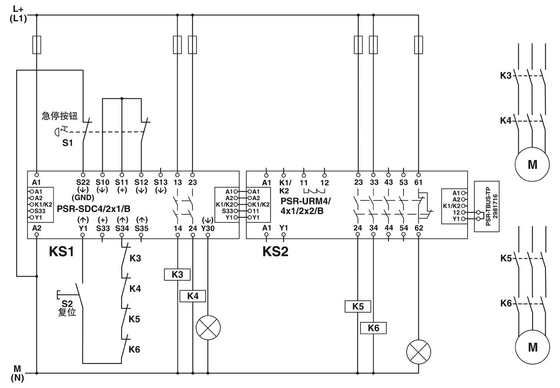 PSR-SCP-24DC/URM4/4X1/2X2/B Módulo de extensão PROTECTIVO com relé de tensão teórico