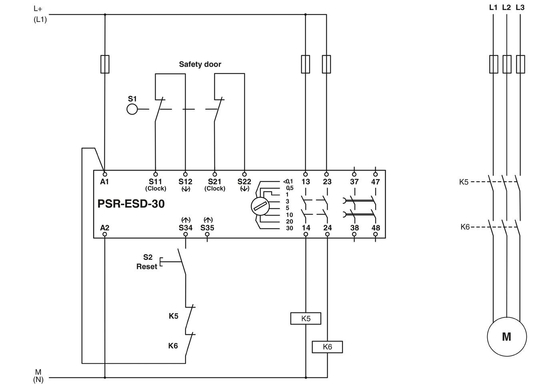 Relais de segurança de contacto Phoenix 2981800 PSR-SCP-24DC/ESD/4X1/30 para desligamento de segurança