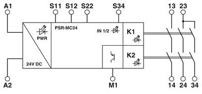 2700548 Phoenix Contact Safety Relay PSR-MC34-3NO-1DO-24DC-SP Confiável 0,68*9,31*10,25cm