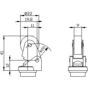 Actuador de grau industrial 3SE5000-0AE01 com rolos de plástico de 22 mm e alavanca de metal