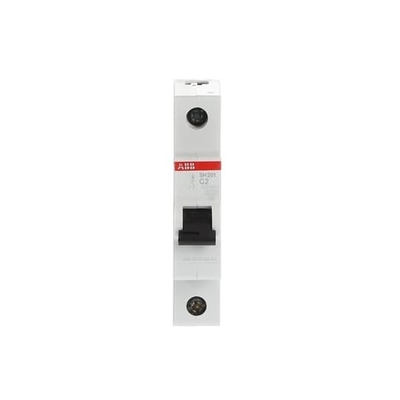 Frequência nominal 50Hz MCB SH201-C2 Interruptor de circuito em miniatura 1P Número de pólo 2A