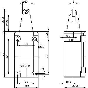Interruptor de posição de pistão de rolos de aço 3SE5112-0CD02 para aplicações industriais