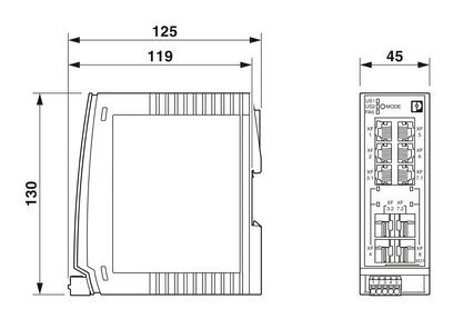 FL SWITCH 2204-2TC-2SFX Comutador Ethernet Industrial com Dimensões Pequenas por Phoenix Contact