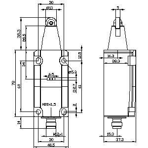 Tipo industrial 3SE5114-0CD02-1AL0 Comutador de posição com pistão de rolos