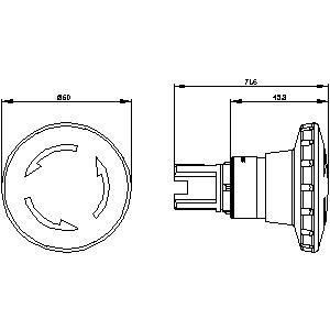 Botão SIRIUS ACT de 60 mm de plástico para parar de emergência 3SU1000-1JB20-0AA0