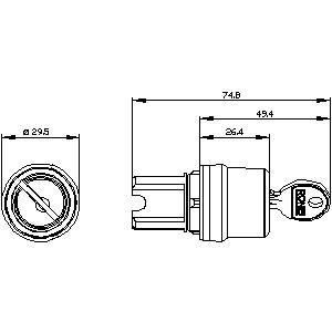 SIRIUS ACT 3SU1000-4BC01-0AA0 Chave Switch 2 Posições Plástico Momentário feito pela RONIS