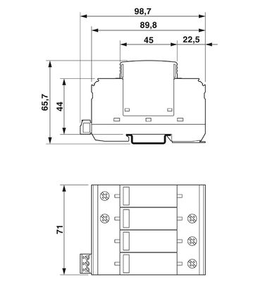 240/415 V AC 4 Pole Surge Protector para VAL-MS-EE-T2-4 0-385-UD-FM Phoenix Contacto