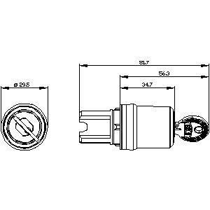 Interruptor de chave de plástico para SIRIUS ACT BKS 3SU1000-5SF01-0AA0 2 Posições 90 BKS mantido
