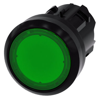 Botão plano iluminado verde 3SU1001-0AB40-0AA0 SIRIUS ACT Botão de pressão Material plástico