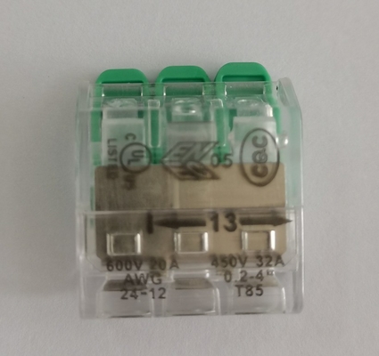 Conector de terminal de fio elétrico rápido de 3 polos com certificação UL CE para trabalhos de fiação rápida