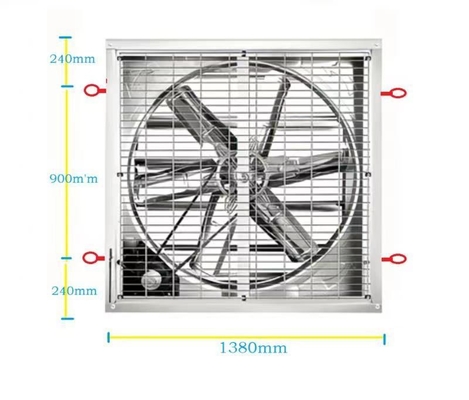 Ventilador de escape suspenso de motor personalizado de 1400 RPM OEM com quadro de folha galvanizado