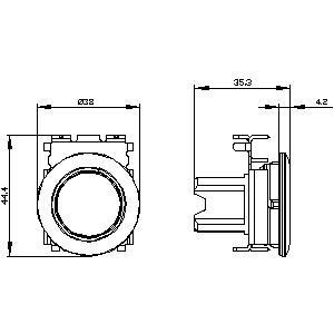 PLC 3SU1060-0JA10-0AA0 Metal Matt Desligado Botão Flat e Bezel Recessado Montagem Preta SIRIUS ACT Pushbutton