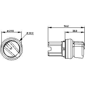 PLC 3SU1002-2BF60-0AA0 Manutenção de manobra curta de plástico 2 posições Manutenção de interruptor de seleção SIRIUS ACT branco