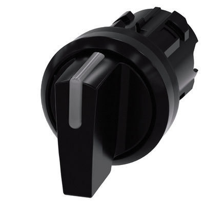 3SU1002-2BL10-0AA0 SIRIUS ACT Selector Switch Preto de plástico de manobra curta 3 posições