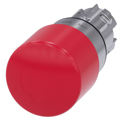 PLC 3SU1050-1GB20-0AA0 Metal Brilhante Desiluminado Paragem de Emergência Ação de gatilho para segurança