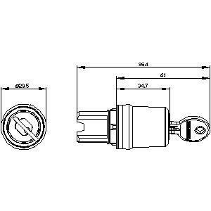 3SU1050-5BF01-0AA0 PLC de metal brilhante 2 posições mantido SIRIUS ACT Switch