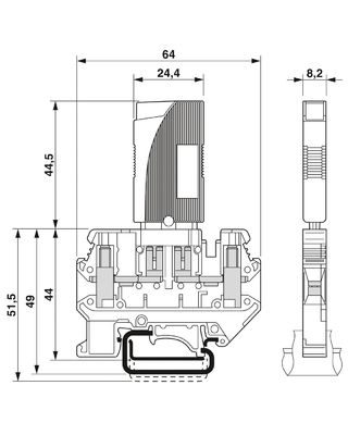 240 V AC L-PE / N-PE VAL-MS-EE-T2-1 1-320 Protector contra sobretensão de tipo 2 com 3 polos