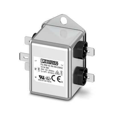 1334398 FIL-WM-1S-1N-10A-250V AC 50/60 Hz Filtro EMC para supressão de ruído elétrico