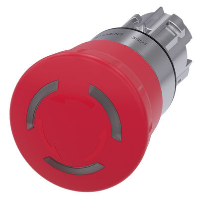 3SU1051-1HB20-0AA0 Empurro de parada de emergência de metal com iluminação brilhante para operação segura da máquina