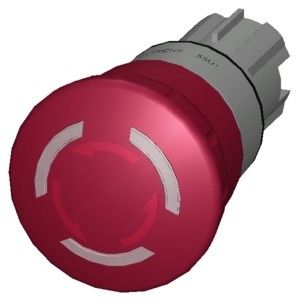 3SU1051-1HB20-0AA0 Empurro de parada de emergência de metal com iluminação brilhante para operação segura da máquina
